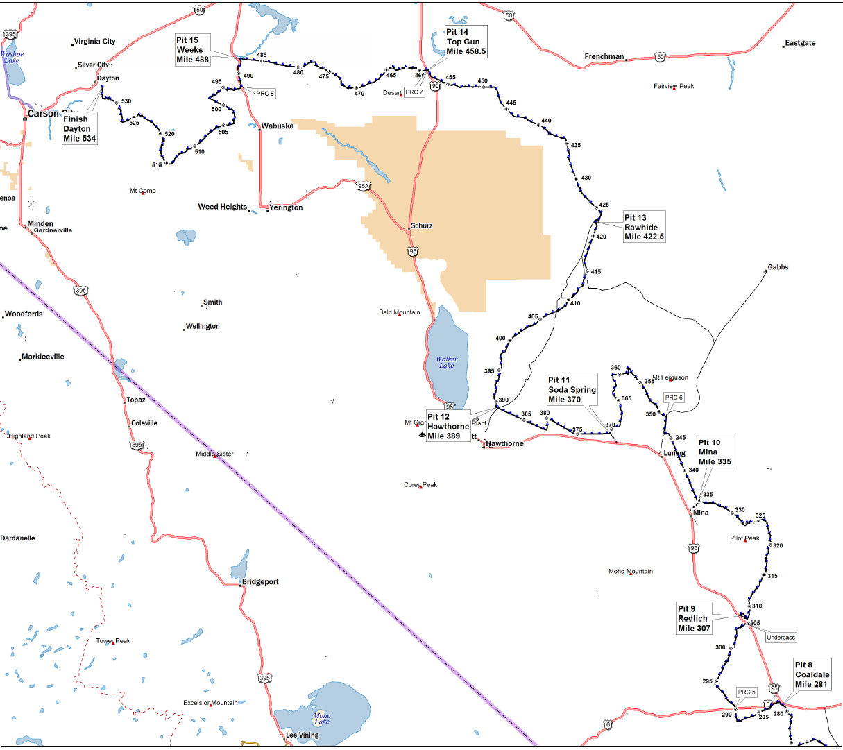 35 Vegas To Reno Race Map Maps Database Source